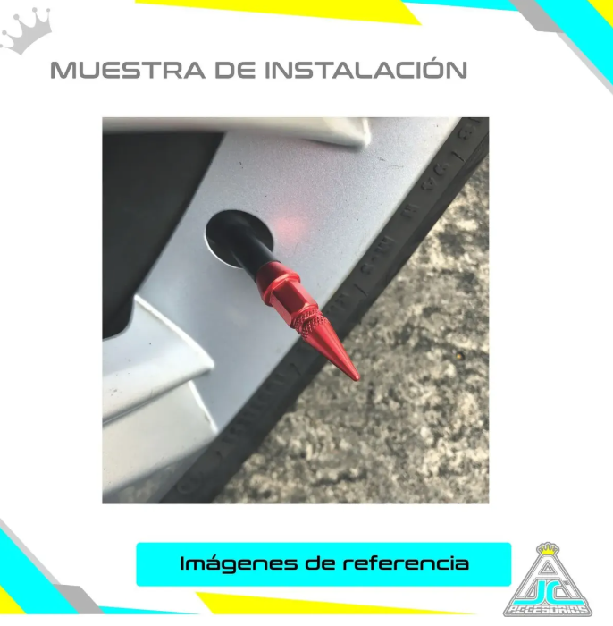 Tapa Válvula Punta Lujo Aluminio Metalizado Set X4 Carro Moto Bicicleta Universal