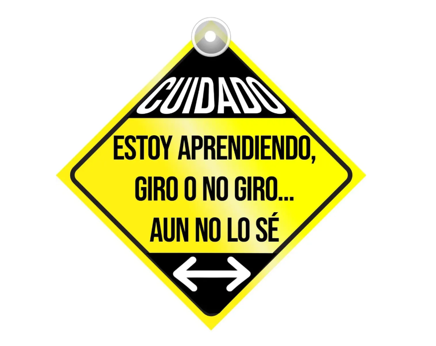 Aviso Letrero Plástico Aprendiz Abordo 2 Unidades Reflectivo Chupa