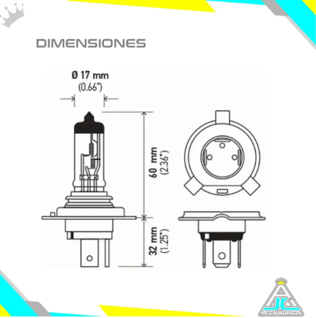 Bombillo Narva H4 Halógeno Alemán 12V 60/55W Luz Altas Y Bajas Carro