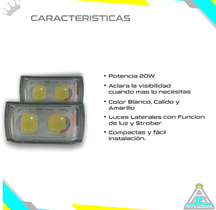Exploradoras LED X2 Tricolor Strober 20W Luz Lateral Moto Carro