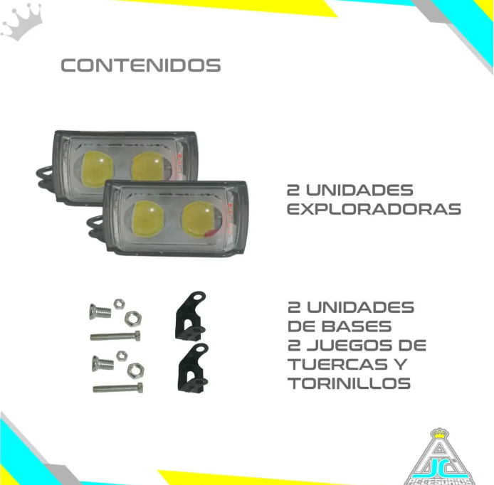 Exploradoras LED X2 Tricolor Strober 20W Luz Lateral Moto Carro