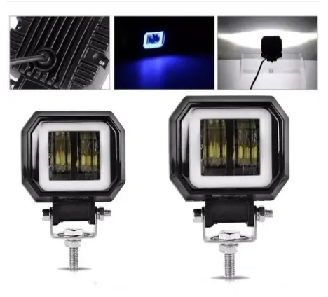 2 Exploradoras LED Alta Potencia Ojo Ángel 8000lm Moto Carro Par