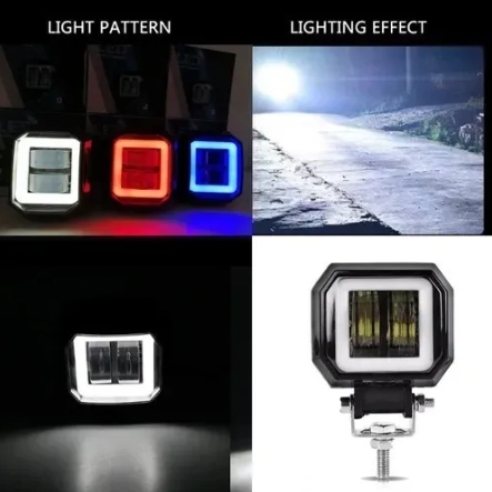 2 Exploradoras LED Alta Potencia Ojo Ángel 8000lm Moto Carro Par