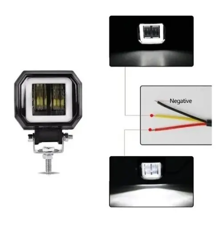 2 Exploradoras LED Alta Potencia Ojo Ángel 8000lm Moto Carro Par