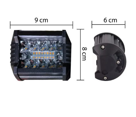 Juego X2 Exploradoras LED Bicolor Blanco Ámbar 12V Strober Carro Moto 9x8cm