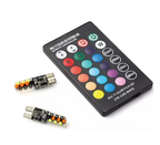 Bombillos T10 158 LED RGB Control Remoto 12 Colores Carro Moto Par