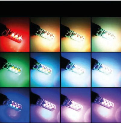 Bombillos T10 158 LED RGB Control Remoto 12 Colores Carro Moto Par