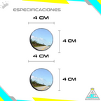 Espejos Auxiliares Convexos Punto Ciego Retrovisor 4cm - 5cm X2 Carro Moto